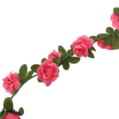 vidaXL Konstgjorda girlanger 6 st röd rosa 240 cm