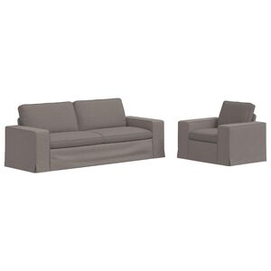 vidaXL Soffset 2 pcs Taupe 222 x 80 x 82 cm tyg