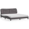 vidaXL Bed with Mattress "Hvar" Grey 180x200 cm Faux Leather