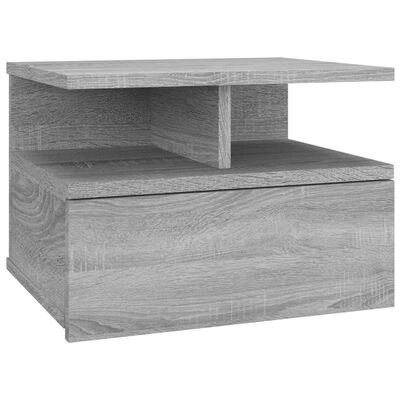 vidaXL Svävande sängbord grå sonoma 40x31x27 cm konstruerat trä