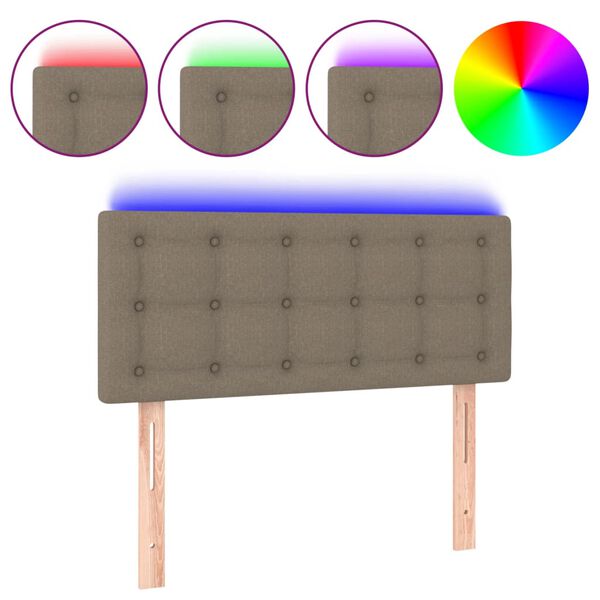 vidaXL S&auml;nggavel LED taupe 100 x 5 x 78/88 cm tyg