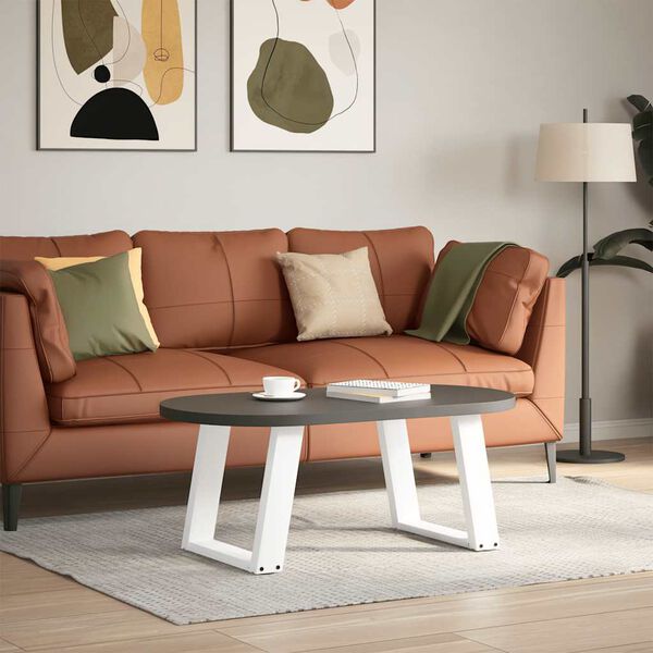 vidaXL Soffbordsben U-formade 2 st vita 50x(42-43) cm st&aring;l