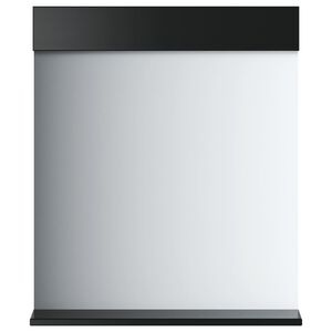 vidaXL Badrumsspegel med hylla BERG svart 60x12x70 cm massivt tr&auml;