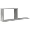 vidaXL Flytande hyllor Betonggr&aring; 80 x 15 x 30 cm Konstruerat tr&auml;