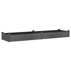 vidaXL Odlingsl&aring;da med foder gr&aring; 240x60x25 cm massivt grantr&auml;