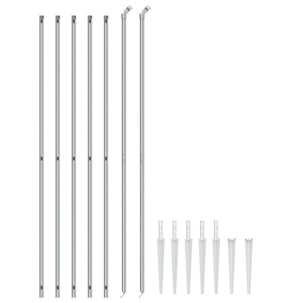 vidaXL Gunnebost&auml;ngsel med markspett silver 1,6x10 m