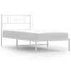 vidaXL S&auml;ngram med huvudgavel metall vit 100x200 cm