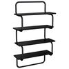 vidaXL 4-Tier V&auml;gghylla Svart ek 80 x 24,5 x 104 cm Konstruerat tr&auml;