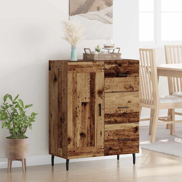 vidaXL Sideboard med l&aring;da Gammalt tr&auml; 69,5 x 34 x 90 cm