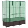 vidaXL Odlingsl&aring;da med v&auml;xthus&ouml;verdrag rottinglook 120x40x138 cm