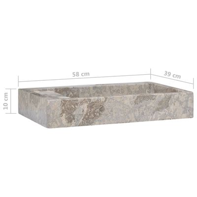 vidaXL Handfat grå 58x39x10 cm marmor