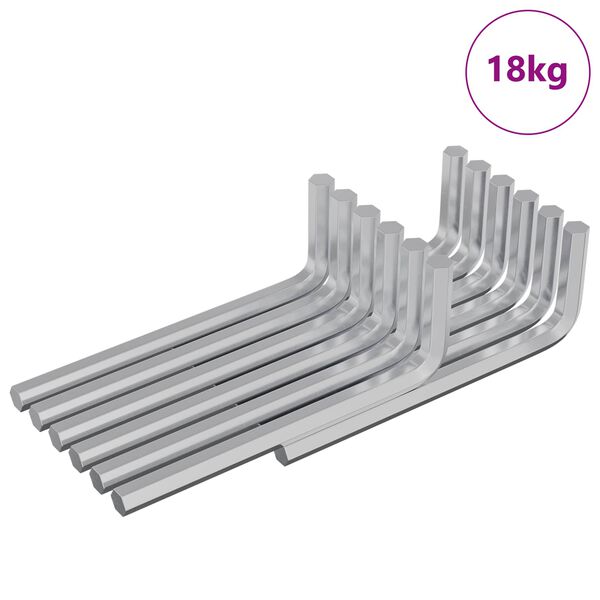vidaXL Sexkantnyckel 1800 pcs Silver 32 x 86 mm St&aring;l