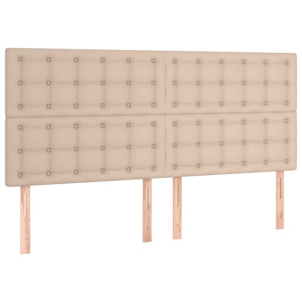 vidaXL S&auml;nggavel Cappuccino 200x5x118/128 cm konstl&auml;der