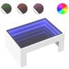 vidaXL Soffbord med Infinity LEDs vit 70x50x30 cm