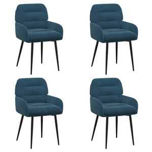 vidaXL Matstolar 4 st Sammet Bl&aring; 59 x 59,5 x 90 cm