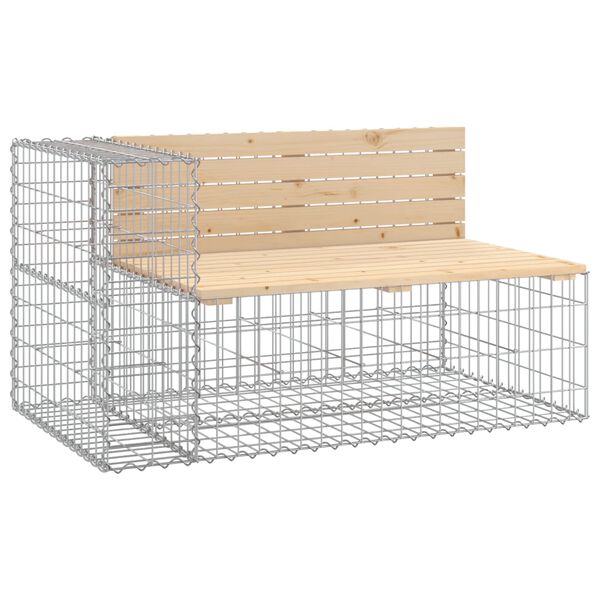 vidaXL Tr&auml;dg&aring;rdsb&auml;nk gabion-design 122x71x65,5 cm massiv furu
