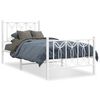 vidaXL S&auml;ngram med huvudgavel och fotgavel vit metall 75x190 cm