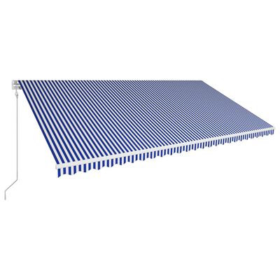 vidaXL Markis automatiskt infällbar 600x300 cm blå och vit
