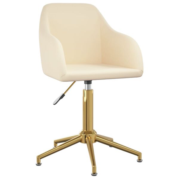 vidaXL Snurrbara matstolar 2 st gr&auml;ddvit sammet