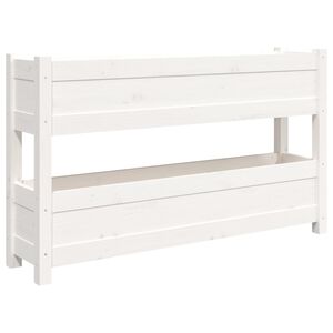 vidaXL Odlingsl&aring;da vit 112x25x66 cm massiv furu