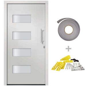 vidaXL Ytterd&ouml;rr aluminium och PVC vit 100x200 cm