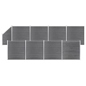 vidaXL WPC-staketpanel 8 fyrkantig + 1 vinklad 1484x186 cm gr&aring;