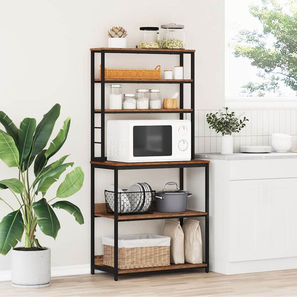 vidaXL K&ouml;ks hylla Gammalt tr&auml; 80 x 40 x 168 cm Konstruerat tr&auml;