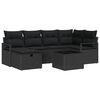vidaXL Soffset 7 st Svart konstrotting