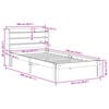 vidaXL Sängram med huvudgavel 90x190 cm massiv furu