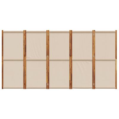vidaXL Rumsavdelare 5 paneler taupe 350x180 cm