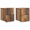 vidaXL V&auml;ggmonterat S&auml;ngbord 2 pcs Gammalt tr&auml; 33 x 34,5 x 43 cm