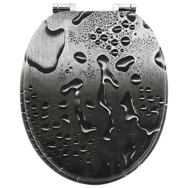 vidaXL Mjukt st&auml;ngande toalettlock Gr&aring; 44 x 38 cm MDF-board