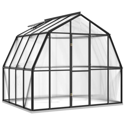 vidaXL Växthus med basram antracit 6,43 m² aluminium
