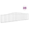 vidaXL Gabioner b&aring;gformade 9 st 400x30x80/100 cm galvaniserat j&auml;rn