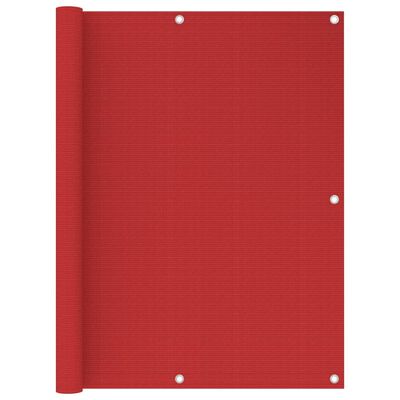 vidaXL Balkongskärm röd 120x400 cm HDPE