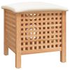 vidaXL Badrumspall 48x47,5x52 cm massivt valn&ouml;tstr&auml;