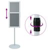 vidaXL Pedestal affischst&auml;ll Silver 33 x 33 x 126 cm PVC och st&aring;l