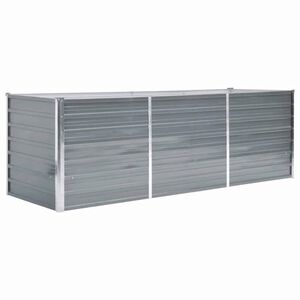 vidaXL Odlingsl&aring;da upph&ouml;jd galvaniserat st&aring;l 240x80x77 cm gr&aring;