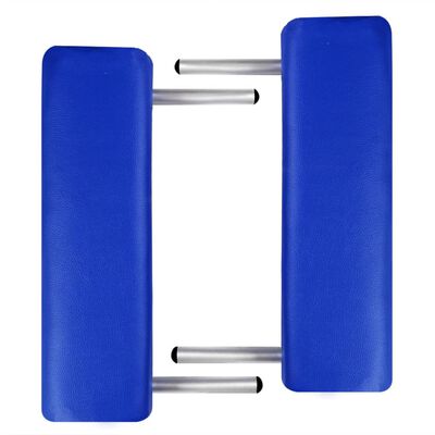 Hopfällbar 3-sektions massagebänk med aluminium ram blå