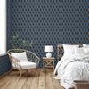 DUTCH WALLCOVERINGS Tapet Geometric bl&aring; och guld