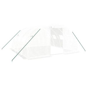 vidaXL V&auml;xthus med st&aring;lram vit 16 m&sup2; 4x4x2 m