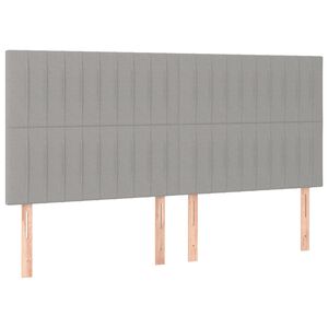 vidaXL S&auml;nggavel ljusgr&aring; 200x5x118/128 cm tyg