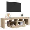 vidaXL Tv-bänk med LED-belysning sonoma-ek 140x36,5x40 cm
