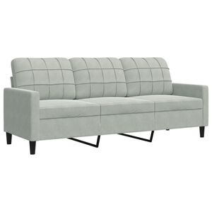 vidaXL 3-sitssoffa ljusgr&aring; 180 cm sammet