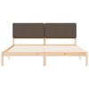 vidaXL S&auml;ngram med Kl&auml;dd Huvudgavel Taupe 200 x 200 cm Massiv furu