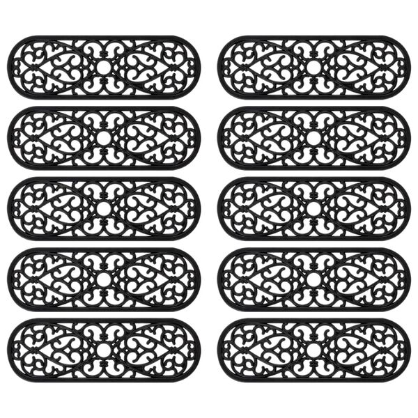 vidaXL Trappstegsmattor 10 st 25x75 cm gummi