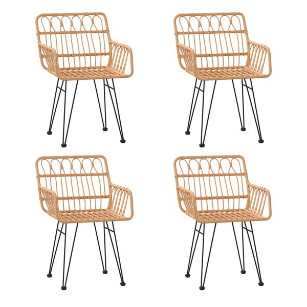 vidaXL Matgrupp för trädgården 5 delar konstrottning