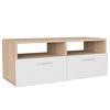 vidaXL TV-m&ouml;bel sp&aring;nskiva 95x35x36 cm ek och vit