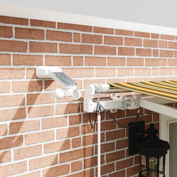 vidaXL Utf&auml;llbar markis med LED -remsljus Flerf&auml;rgsdesign 500 &times; 350 cm