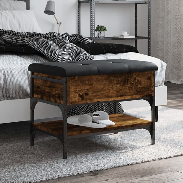 vidaXL Skob&auml;nk r&ouml;kf&auml;rgad ek 62x42x45 cm konstruerat tr&auml;